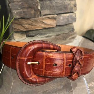 Gorgeous Brighton embossed calfskin leather belt